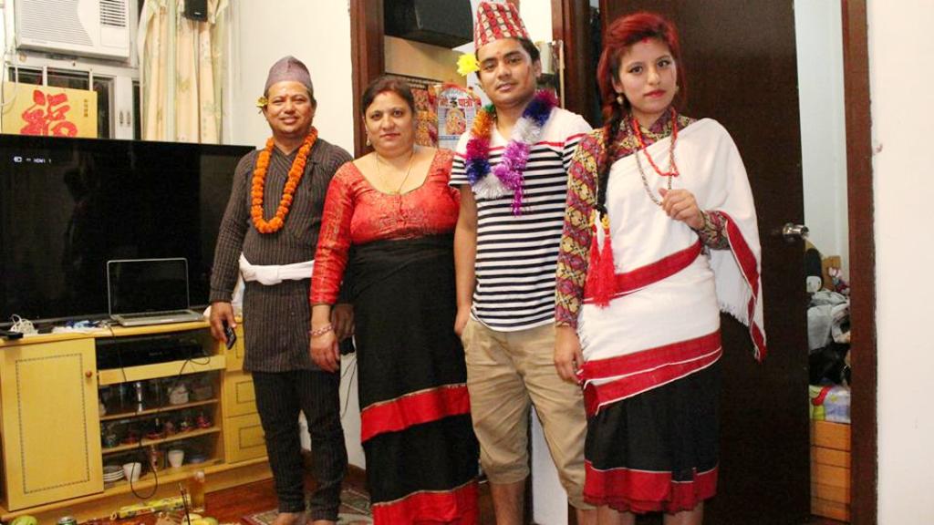 Singer Sonam Maharjan with her father Krishna Bhakta Maharjan, Mother Mrs Maharjan & Brother Swadesh Maharjan.
