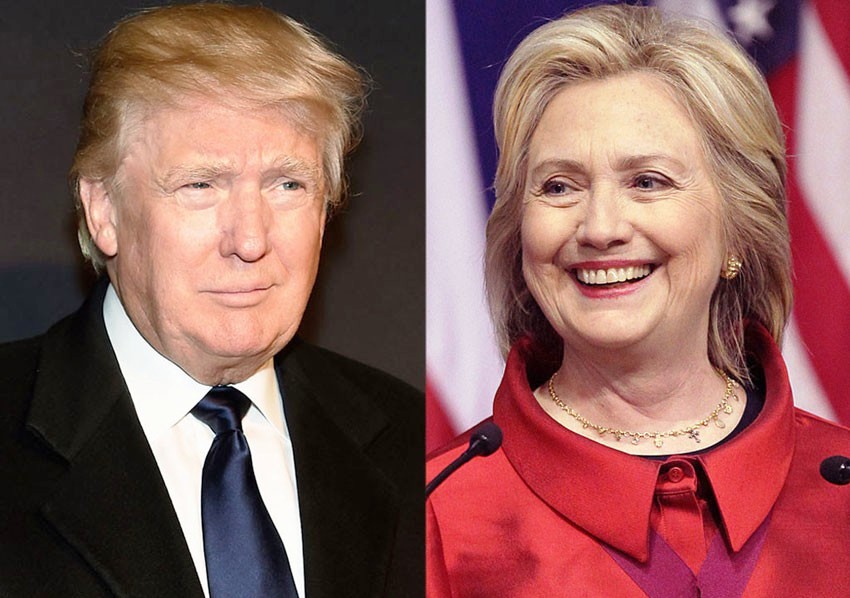 Donald Trump with Hilari Clinton