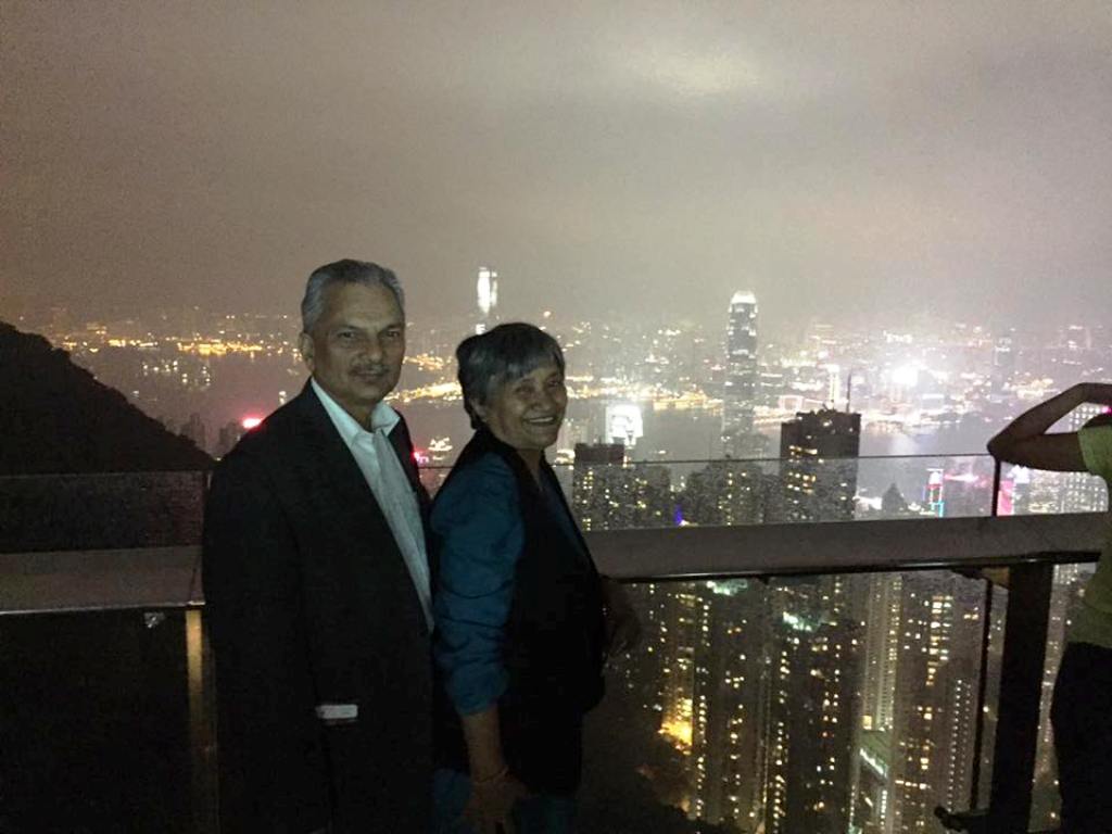Dr. Baburam Bhattarai with his wife Hisila Yami in Hongkong.