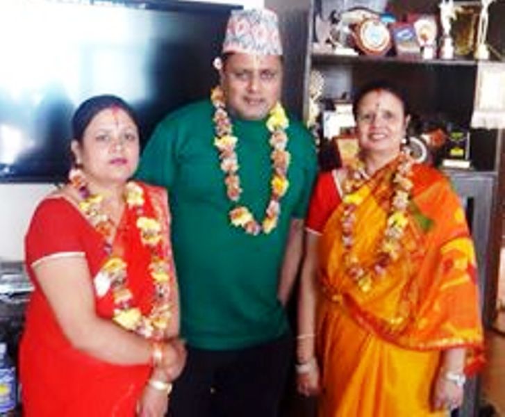 Actor Nirmal Sharma with his sisters.