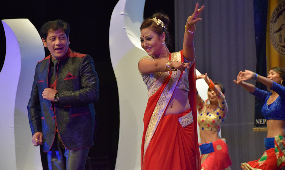 Vetran Actor Shiva Shrestha with Actress A Nakarmi in Dancing mood.