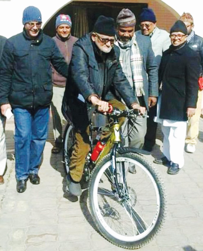 Sushil Koirala cycling