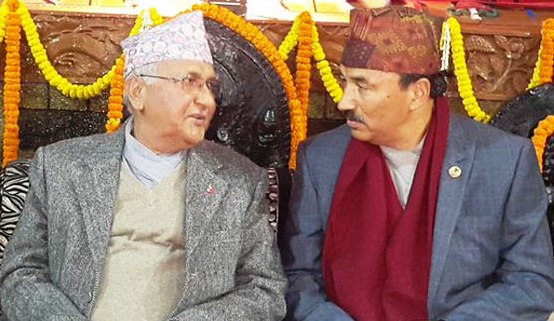 KP Oli with Kamal Thapa 1