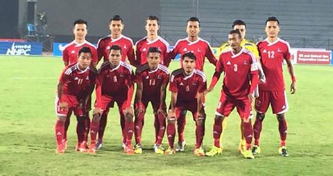 Nepali Footbal team in SAAG]