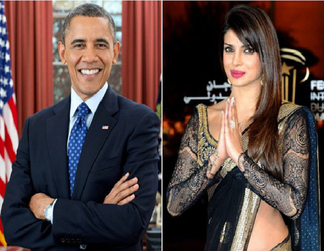Barak Obama with Priyanka Chopada