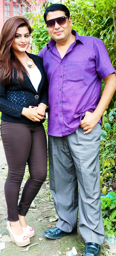 Actress Shilpa Pokhrel with her god father producer Mr. Chhabi Raj Ojha