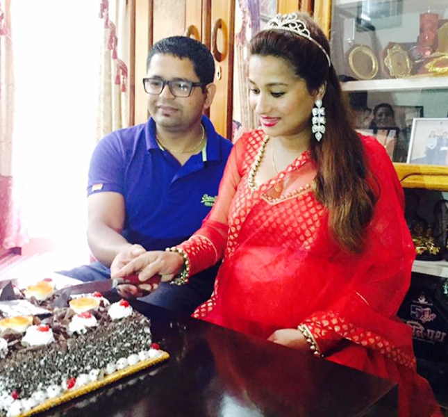 Rejina Upreti with her Husband Suraj Pokhrel