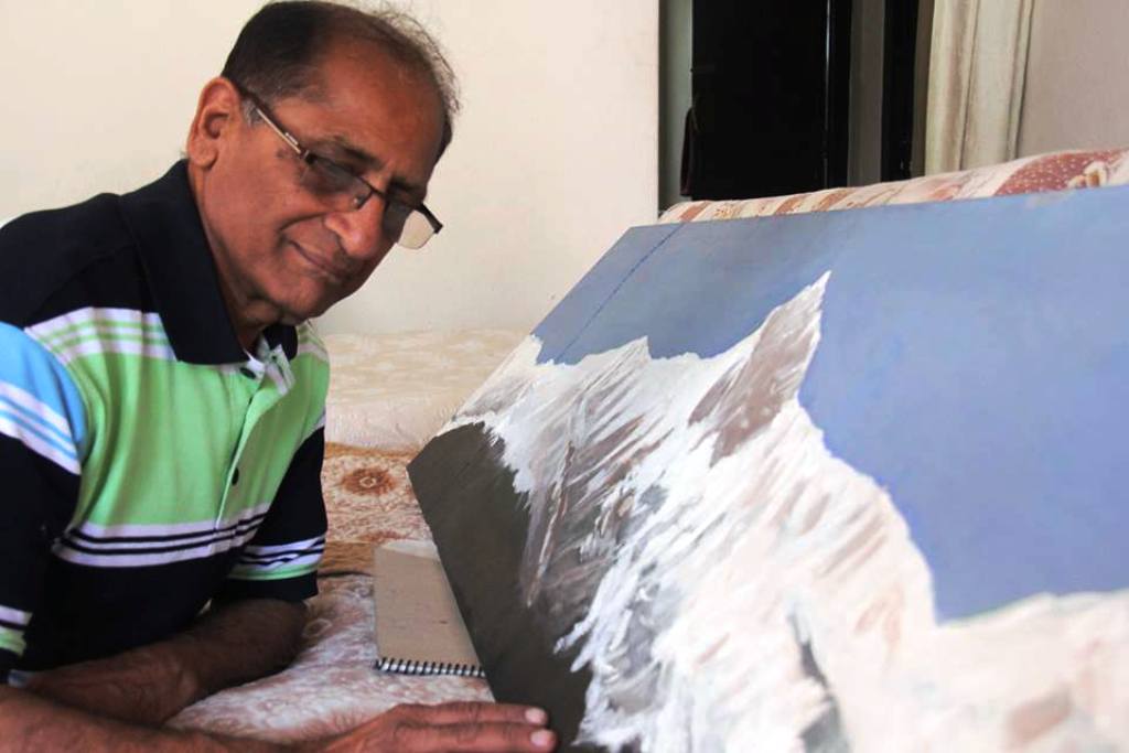 Sushil Kumar Dhungel in His own painting art.