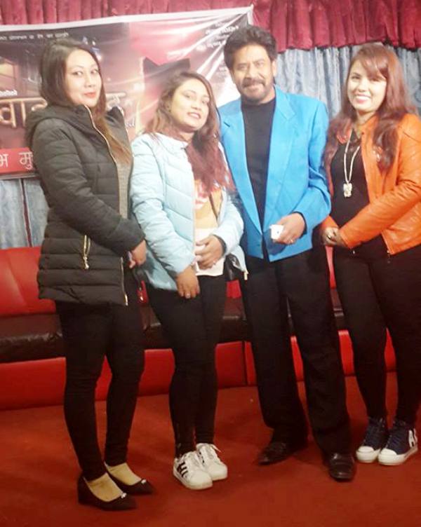 Vetran Actor Saroj Khanal with his fans