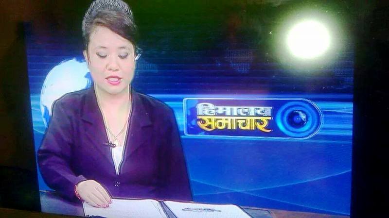 Kamala Shrestha News reading in Himalaya Television