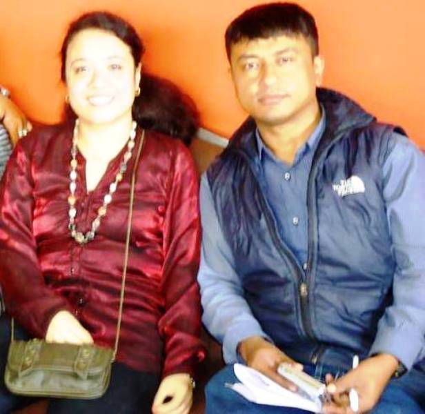 Kamala Shrestha with her Journalism Teacher Shyam Smrit.
