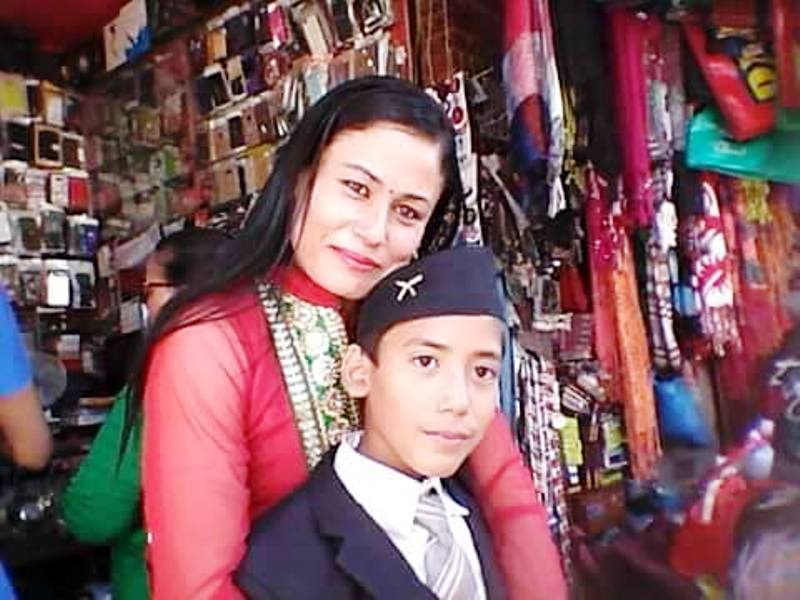 Krishna Laxmi with her beloved Son