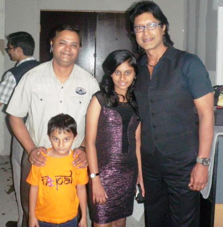 Vetran Comediyen Actor Narayan Tripathi & His Child with Super Star Hero of Nepal Mr. Rajesh Hamal.