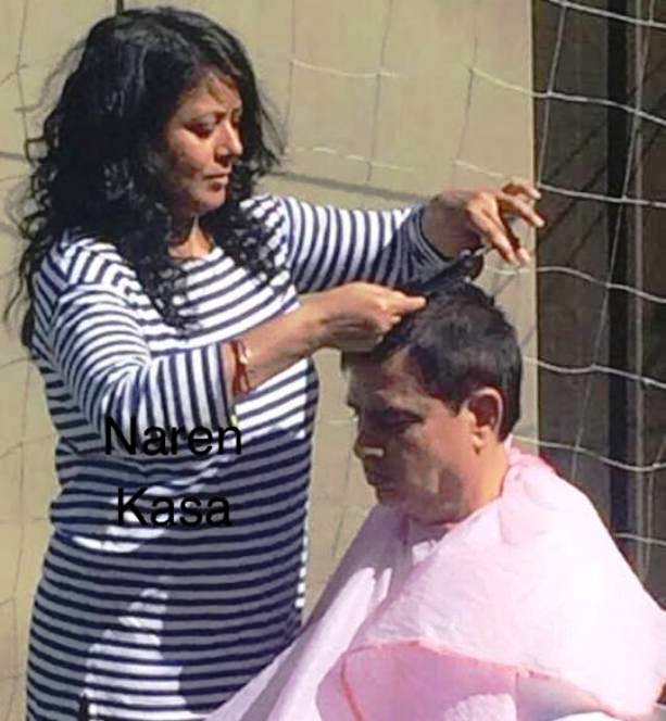 Haribans Hair Cut by hi wife