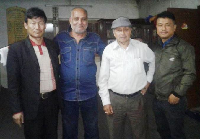 Vetran Photo Journalist Nati Kaji Maharjna with Mr. Shyam Smrit-News Editor of Vision Sansar, Great Magician Sushil & Chief Editor of Nami Weekly Mr. Narayan Rai.