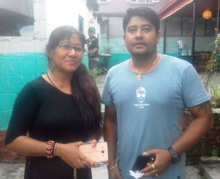 Mr. Rabindra Shahi with his elder sister M/s Radha Devi Shrestha