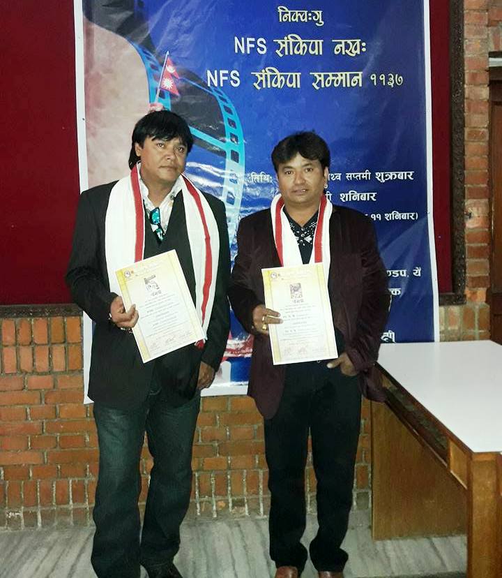 Mr.Rajesh Man Sing (Producer & Director of Film CHANDRA Man) & Mr.Suresh Khadagi-(Producer of Film Thamha Mhugu Ga)